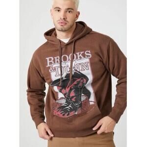 Brooks & Dunn Graphic Hoodie Brown Officially Licensed Men's Size 2XL NWOT